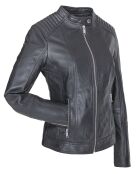 Veste en Cuir Lahya noire