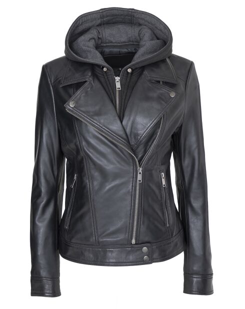 Veste en Cuir Laetizia noire