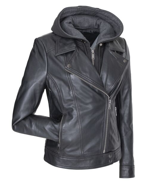 Chaqueta negra de piel Laetizia