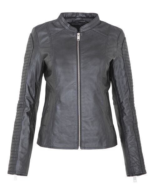 Veste en Cuir Laila noire