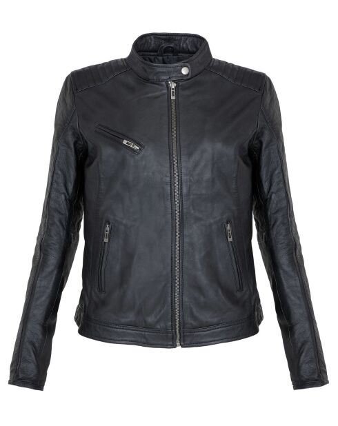 Veste en Cuir Laiyna noire