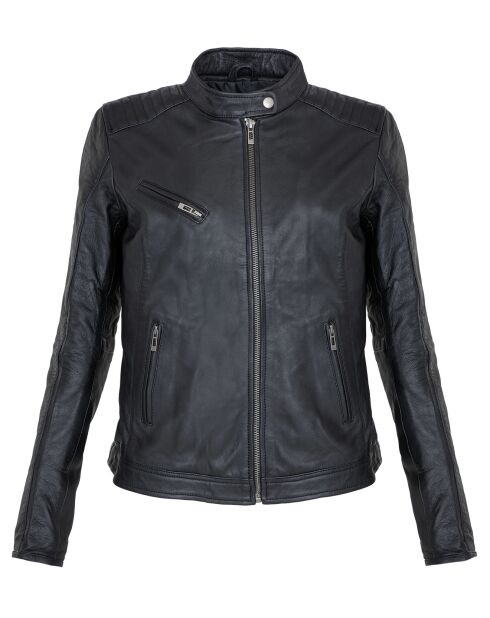Veste en Cuir Laiyna noire