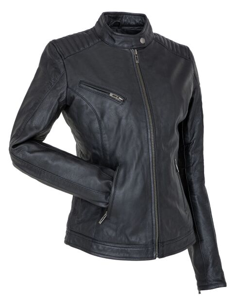 Veste en Cuir Laiyna noire