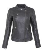 Veste en Cuir Lambertine noire