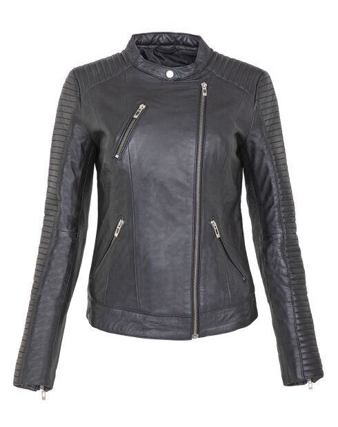 Veste en Cuir Lambertine noire