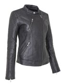 Veste en Cuir Lambertine noire