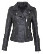 Veste en Cuir Lamya noire