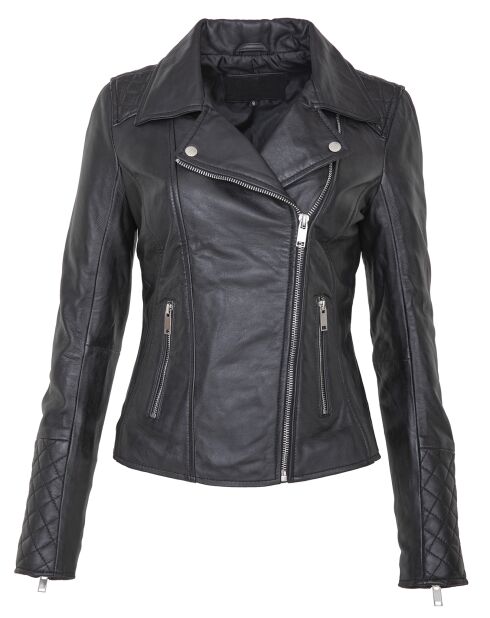 Veste en Cuir Lamya noire