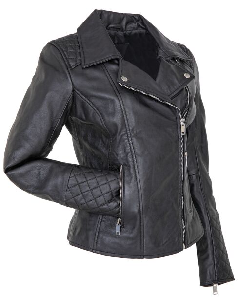 Veste en Cuir Lamya noire
