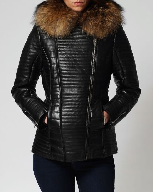 Doudoune en Cuir Lanah noire