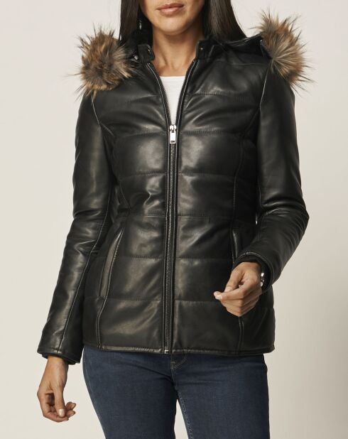 Doudoune en Cuir Landeline noire