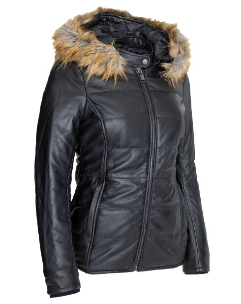 Doudoune en Cuir Landeline noire