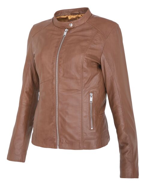 Giacca in pelle cammello Lany