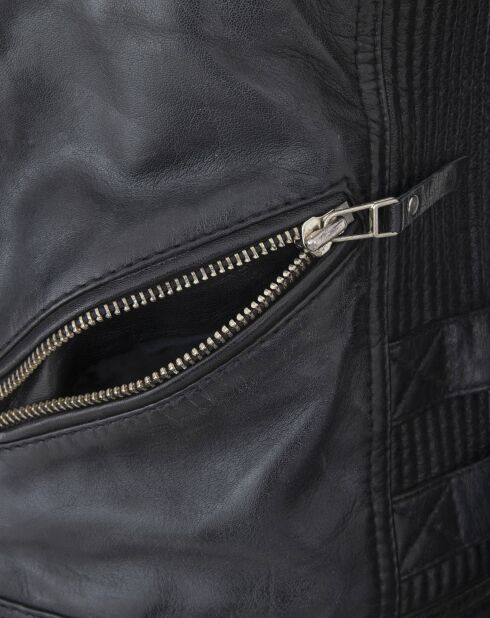 Veste en Cuir Latchimy noire