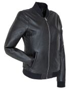 Bombers en Cuir Laude noire