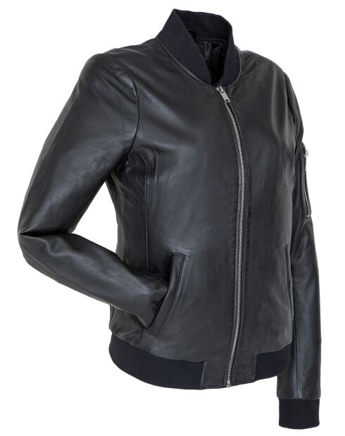 Bombers en Cuir Laude noire