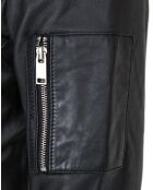 Bombers en Cuir Laude noire