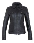 Veste en Cuir Laudine noire