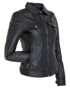 Veste en Cuir Laudine noire