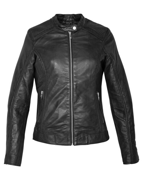 Veste en Cuir Laureena noire