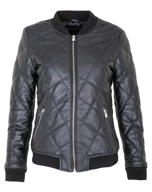 Veste en Cuir Laurelle noire