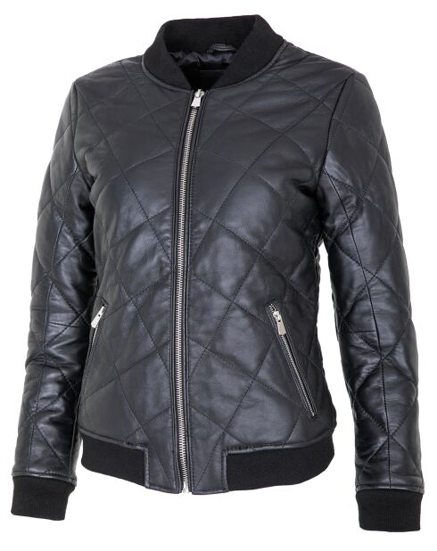 Veste en Cuir Laurelle noire