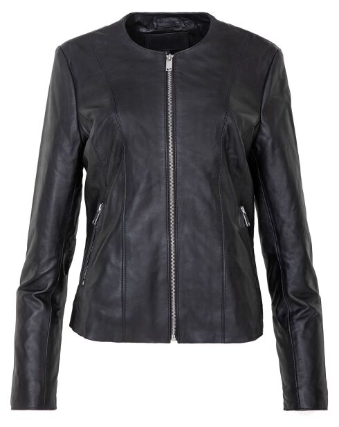 Veste en Cuir Laurna noire