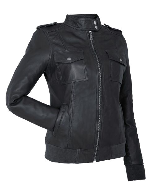 Leire schwarze Lederjacke