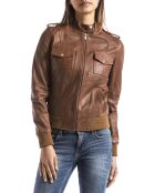 Veste en Cuir Leire camel