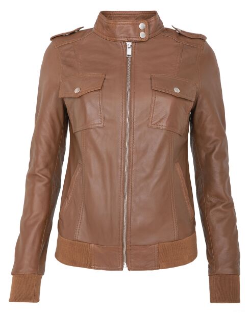 Veste en Cuir Leire camel