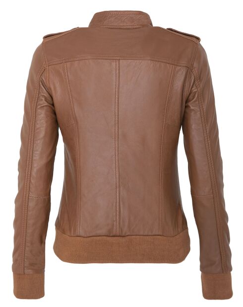 Veste en Cuir Leire camel