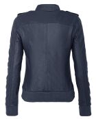 Veste en Cuir Leire bleu marine