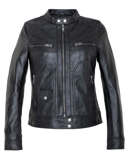 Veste en Cuir Lenka noire