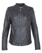 Veste en Cuir Leyina noire