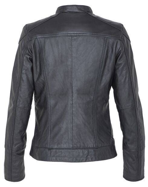 Veste en Cuir Leyina noire