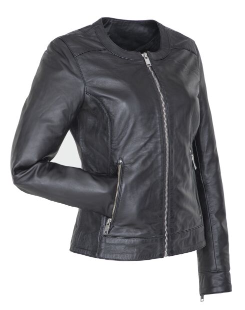 Veste en Cuir Lidivine noire