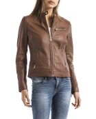 Veste en Cuir Lika camel