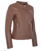 Veste en Cuir Lika camel