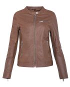 Veste en Cuir Lika camel