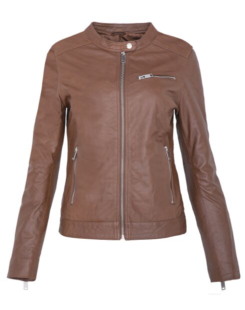 Veste en Cuir Lika camel