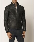 Veste en Cuir Lion noire