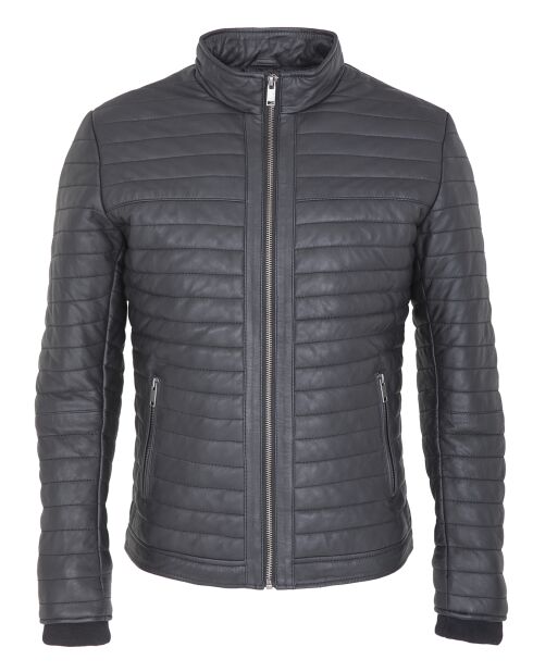 Veste en Cuir Lion noire