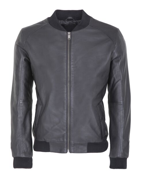 Bombers en Cuir Liorys noire