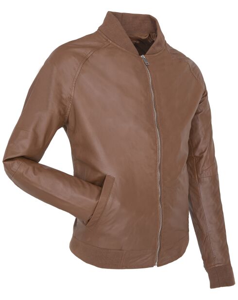 Bombers en Cuir Liorys camel