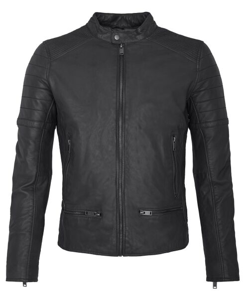 Veste en Cuir Lord noire