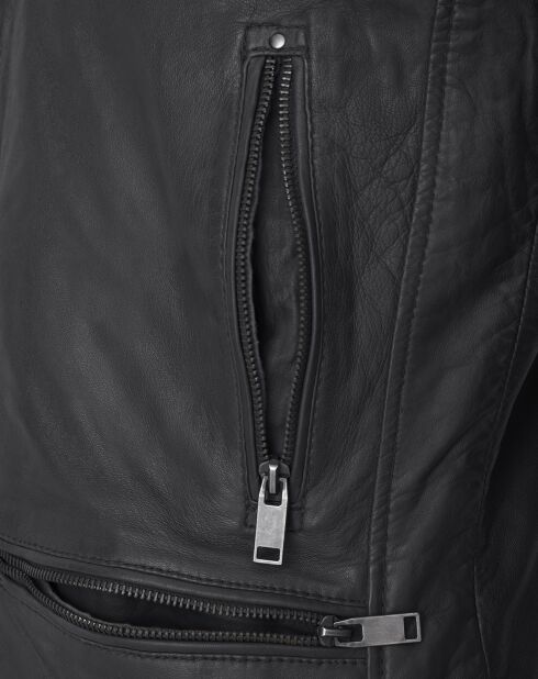Veste en Cuir Lord noire