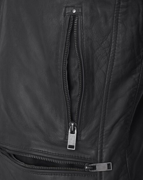 Veste en Cuir Lord noire