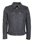Veste en Cuir Lothaire noir vieillis