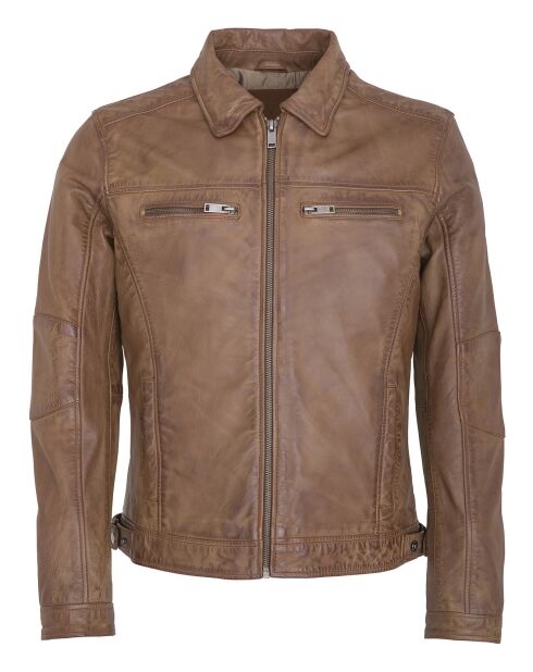 Veste en Cuir Lothaire camel vintage