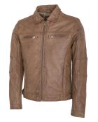 Veste en Cuir Lothaire camel vintage